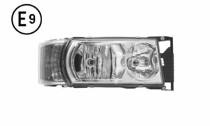 FARO DESTRO MANUALE ALOGENO LUCE DIURNA BASE CROMATA SENZA LAMPADINA (LED-H1-H21W-H7) OMOLOGATO E9