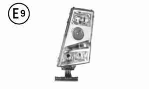 FARO SINISTRO ELETTRICO SENZA MOTORE CONNETTORE QUADRATO SENZA LAMPADINA (H7-PY21W-W5W) OMOLOGATO E9