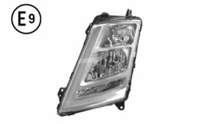 FARO SINISTRO ELETTRICO CON MOTORE BASE CROMATA SENZA LAMPADINA (H7-H1-PY21W-LED) OMOLOGATO E9