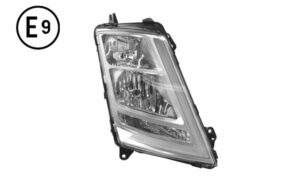 FARO DESTRO ELETTRICO CON MOTORE BASE CROMATA SENZA LAMPADINA (H7-H1-PY21W-LED) OMOLOGATO E9
