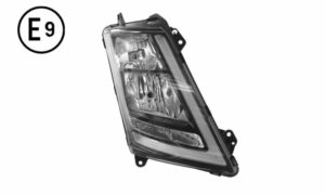 FARO DESTRO ELETTRICO CON MOTORE BASE NERA SENZA LAMPADINA (H7-H1-PY21W-LED) OMOLOGATO E9
