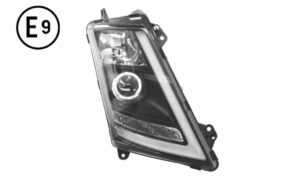 FARO DESTRO MANUALE XENO BASE NERA SENZA LAMPADINA (D1S-H1-LED) OMOLOGATO E9