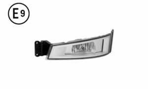 FARO FENDINEBBIA SINISTRO BASE CROMATA CORNICE NERA SENZA LAMPADINA (H7) OMOLOGATO E9.