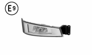 FARO FENDINEBBIA DESTRO BASE CROMATA CORNICE NERA SENZA LAMPADINA (H7) OMOLOGATO E9.