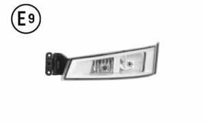 FARO FENDINEBBIA SINISTRO BASE CROMATA CORNICE NERA CON LUCE PROFONDITA SENZA LAMPADINA (H7-H1) OMOLOGATO E9.