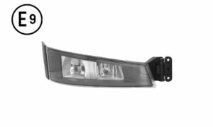 FARO FENDINEBBIA DESTRO BASE NERA CORNICE NERA CON LUCE SUPPLEMENTARE SENZA LAMPADINA (H7-H1) OMOLOGATO E9.