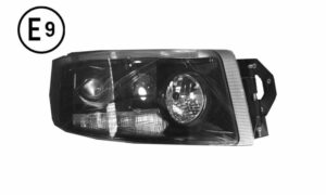 FARO DESTRO MANUALE NERO (H3-H7-H15-PY21W-W5W-TIPO HE) OMOLOGATO E9.