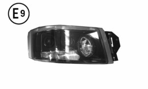 FARO DESTRO ELETTRICO NERO (H7-H15-PY21W-W5W-TIPO HE) OMOLOGATO E9.