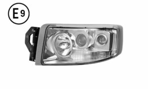 FARO SINISTRO MANUALE CROMATO (24V-H1-H3- H7-PY21W-W5W) OMOLOGATO E9.
