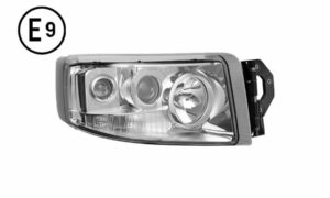 FARO DESTRO MANUALE CROMATO (24V-H1-H3- H7-PY21W-W5W) OMOLOGATO E9.
