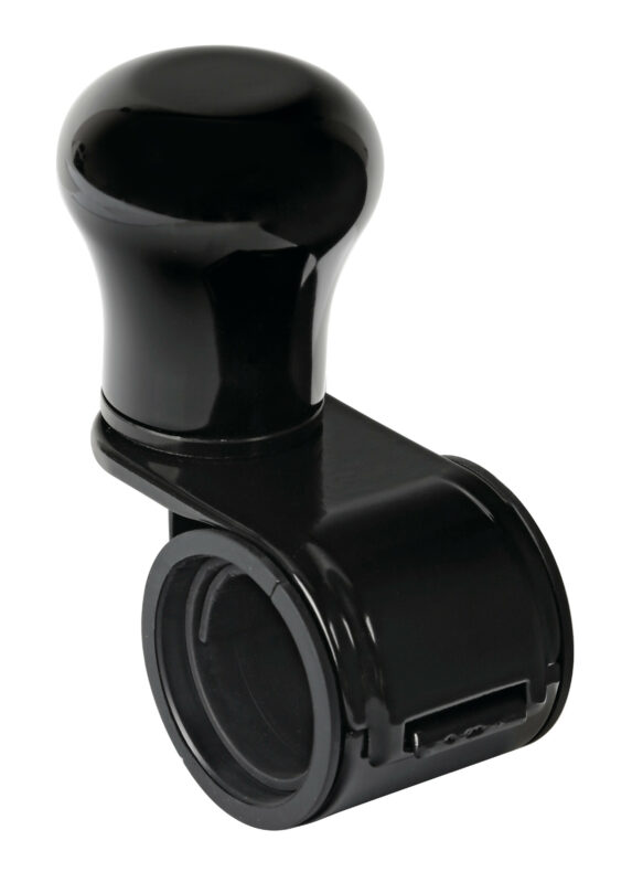 Revolve, pomello volante in alluminio anodizzato nero, staffa nera