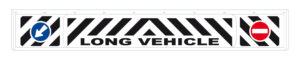 Paraspruzzo lungo in pvc, segnaletica in rilievo - 240x35 cm - Bianco - Long Vehicle