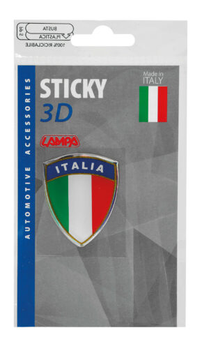 Sticky 3D - Scudetto tricolore Italia, 1 pz - 35x45 mm - immagine 2