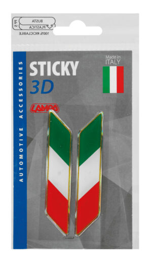 Sticky 3D - Tricolore Italia corto diagonale, 2 pz - 88x16 mm - immagine 2