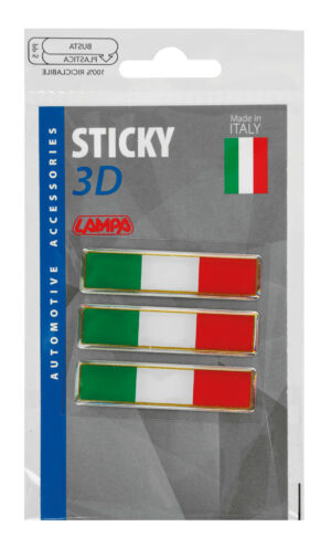 Sticky 3D - Tricolore Italia corto classico, 3 pz - 80x16 mm - immagine 2