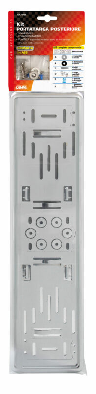 Portatarga posteriore in ABS - Cromo - immagine 3