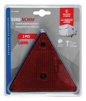 Euro-Norm catarifrangenti triangolari - 155x135 mm - Rosso - immagine 3