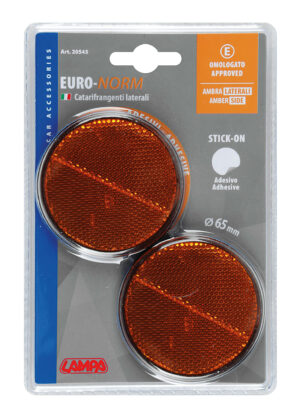 Euro-Norm, catarifrangenti rotondi - Ø 65 mm - Arancio - immagine 2