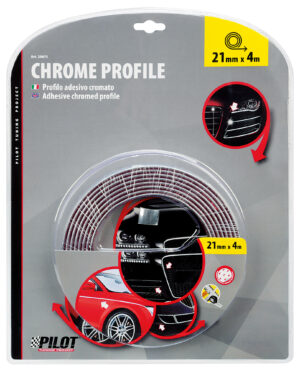 Profilo adesivo cromato - 4 m - 21 mm - immagine 2