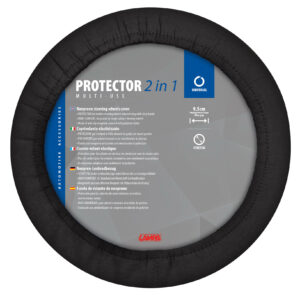 Protector 2 in 1, coprivolante elasticizzato in poliestere - Nero