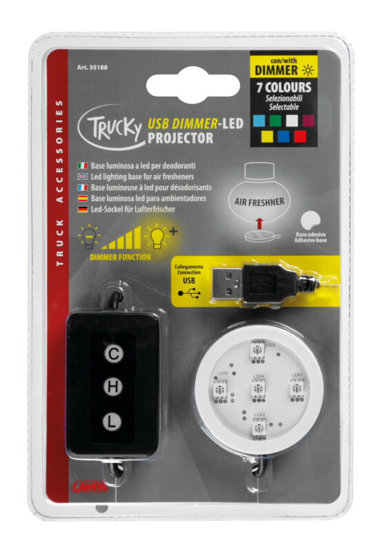 Trucky Led, base luminosa a led, USB - 7 colori con dimmer - immagine 2