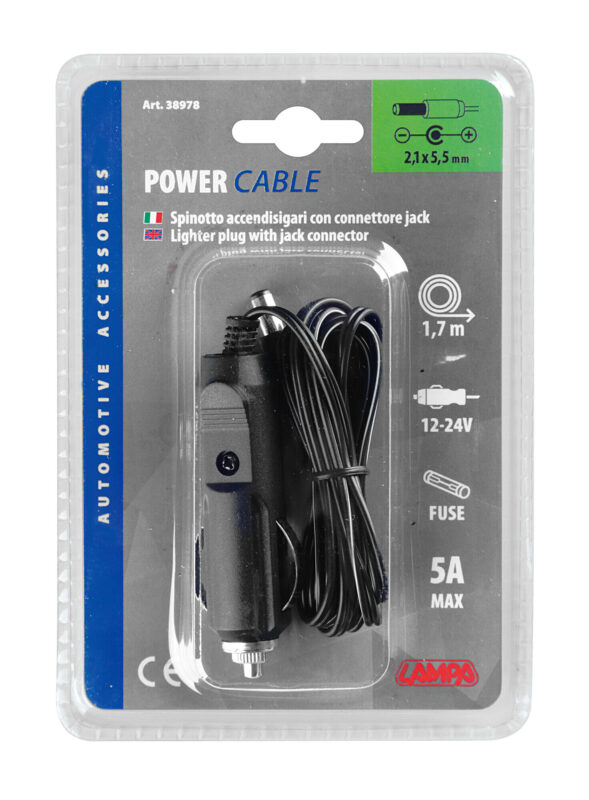 Spinotto per presa accendisigari con connettore Jack, 12/24V - immagine 2