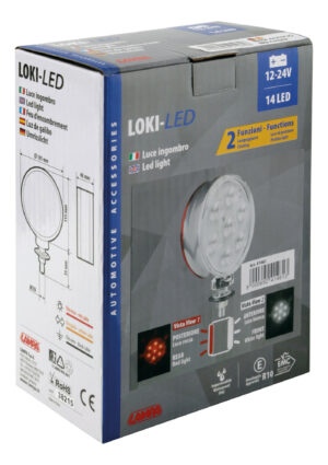 Loki-Led, luce ingombro 14 Led, doppia funzione, 12/24V - Rosso/Bianco - immagine 5