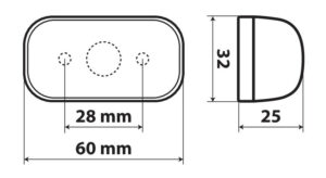 Luce ingombro a 4 Led, montaggio in superficie, 10/30V - Arancio - immagine 2