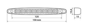 Luce ingombro a 8 led, 12/24V - Rosso - immagine 5