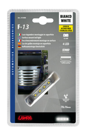 Luce ingombro a 4 Led, 12/24V - Bianco - immagine 5