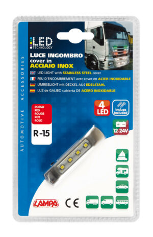 Luce ingombro a 4 Led, 12/24V - Rosso - immagine 3
