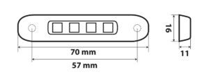 Luce ingombro a 4 Led, 12/24V - Rosso - immagine 2