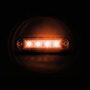 Luce a 4 led, montaggio ad incasso, 12/24V - Arancio - immagine 2