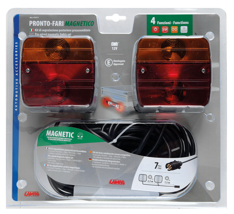 Pronto-Fari, kit di segnalazione posteriore magnetico, 12V - immagine 4
