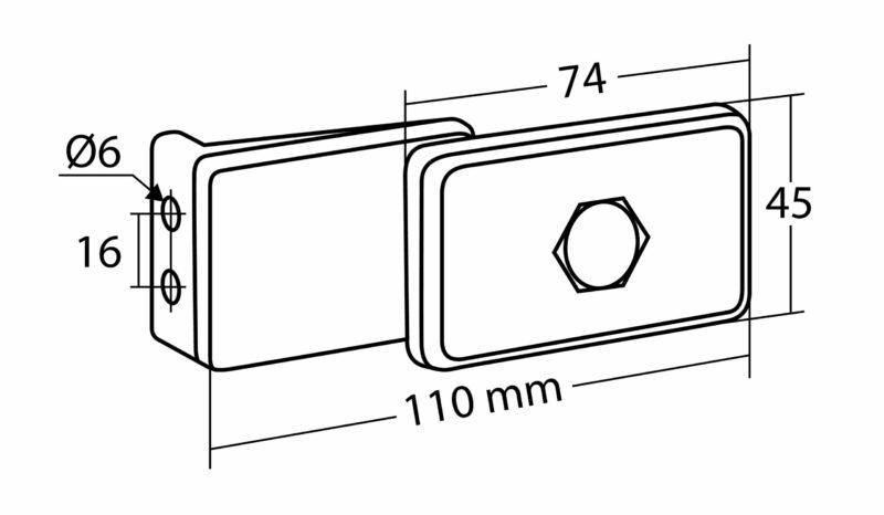 Luce ingombro con catarifrangente e staffa, 12/24V - Bianco - immagine 2