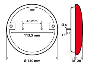 Fanale rotondo retronebbia Led, 12/24V - immagine 4