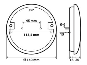 Fanale rotondo retromarcia Led, 12/24V - immagine 4