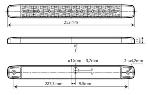 Illumi, luce ingombro a 9 Led, montaggio in superficie, 12/24V - Bianco - 1 funzione - immagine 4