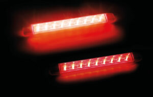Illumi, luce ingombro a 9 Led, montaggio in superficie, 12/24V - Rosso - 2 funzioni - immagine 2