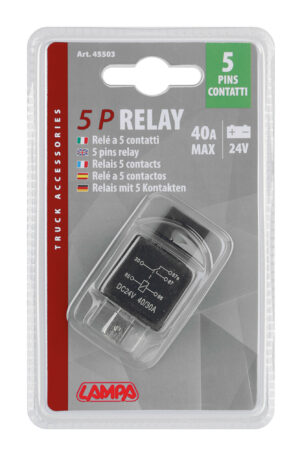 Relè universale 24V - 40A - 5 contatti - immagine 3