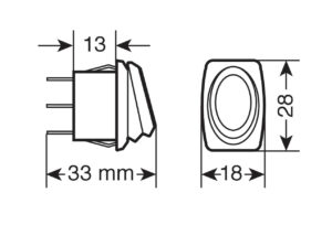 Micro interruttore impermeabile con spia a Led - 12/24V - Blu - immagine 2