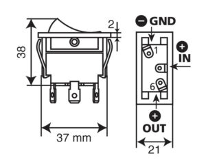 Interruttore con spia a Led - 12/24V - 20A - immagine 2