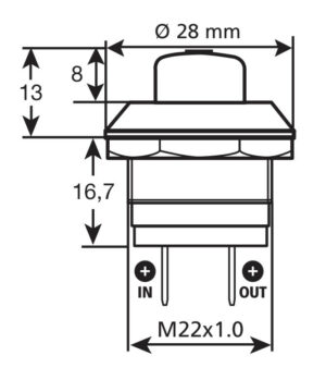 Interruttore a pulsante - 12/24V - 10A - immagine 2