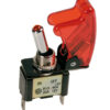 Interruttore a leva con sicura, in alluminio con spia a Led -  12/24V - Rosso -  20A