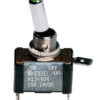Interruttore a leva, in alluminio con spia a Led -  12/24V - Verde -   20A
