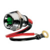 Spia a Led, in ottone cromato - 12/24V - Verde - 15A