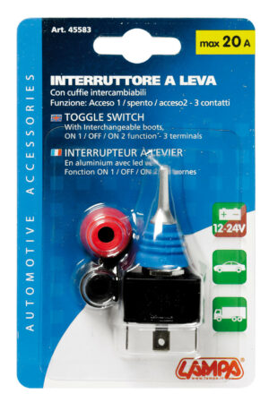 Interruttore a leva con cuffie intercambiabili - 12/24V - 20A - immagine 3