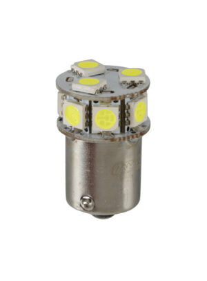 24/32V Led series - 10 SMD x 1 chip - (P21W) - BA15s - 1 pz  - D/Blister - Bianco - Doppia polarità - Resistenza incorporata