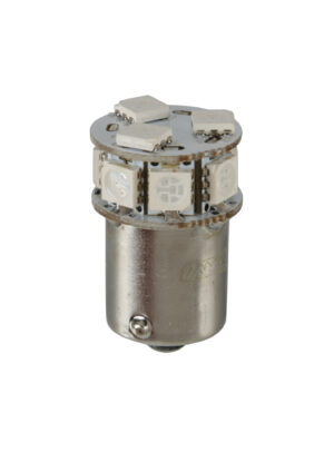 24/32V Led series - 10 SMD x 1 chip - (P21W) - BA15s - 1 pz  - D/Blister - Rosso - Doppia polarità - Resistenza incorporata