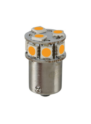 24/32V Led series - 10 SMD x 1 chip - (P21W) - BA15s - 20 pz  - Busta - Arancio - Doppia polarità - Resistenza incorporata